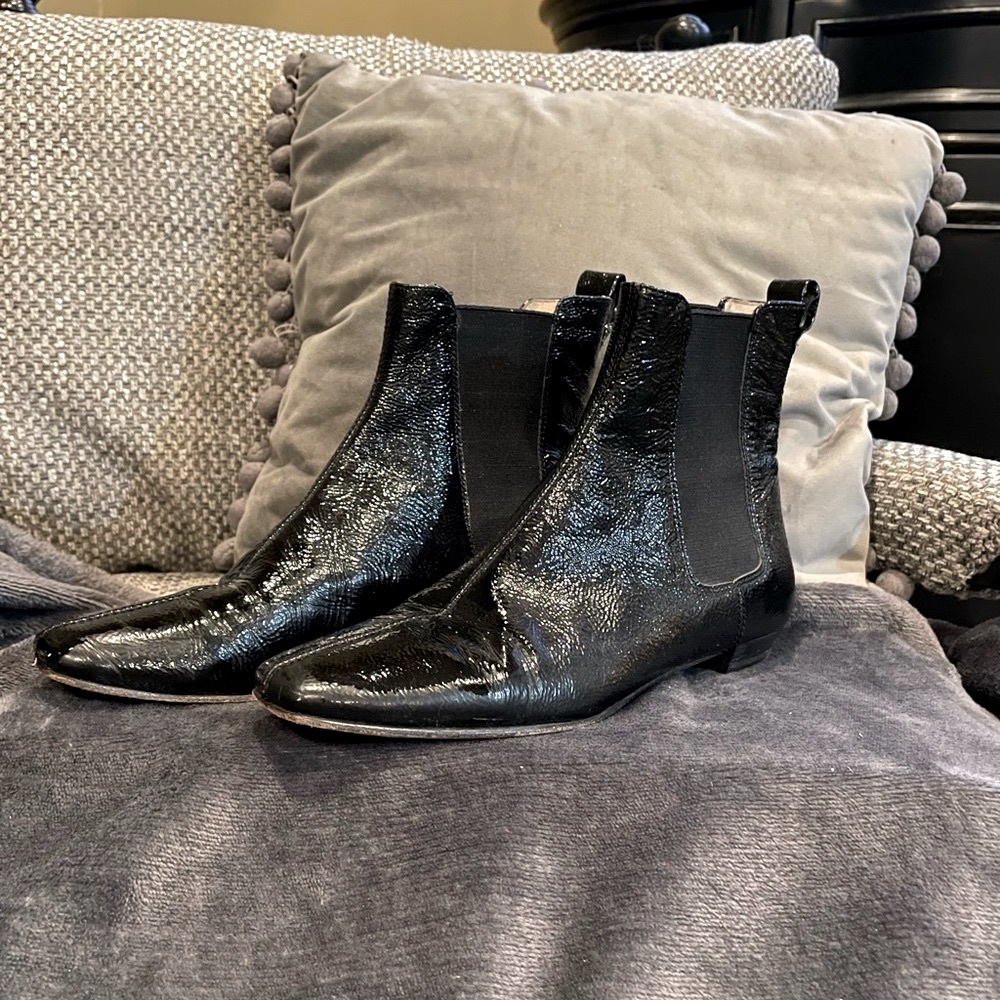MICHAEL Michael Kors vintage patent leather square toe urban booties
